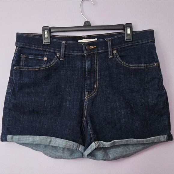 Levi's Dark Blue Mid-Length Shorts, Size 33 - Picture 2 of 5